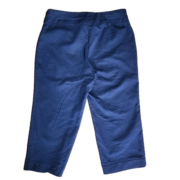 CROFT & BARROW Solid Blue Effortless Stretch Pull On Crop Pants Womens Size 10 - Picture 7 of 7